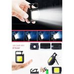 Kiesa Mini Şarj Edilebilir Led, Anahtarlık LED Şişe Açacağı Mıknatıslı Usb’li Cob LED Kamp Feneri - Siyah