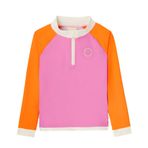 Kietla Pink Red UPF 50+ UV ve UVB Korumalı Turuncu Pembe Renk Çocuk için Deniz ve Havuz Uzun Kollu Tişört Mayo (6-8 Yaş)