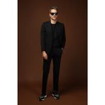 Kiğılı 4 Drop Relaxed Fit Rahat Kesim Mevsimlik Takım Elbise - Siyah - Slim Fit Kalıp - 50