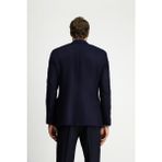 Kiğılı 7 Drop Slim Fit Dar Kesim Desenli Spor Yünlü Ceket - Koyu Lacivert - 52