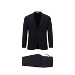 Kiğılı 8 Drop Long Slim Fit Uzun Dar Kesim Mono Yaka Beli Lastikli İpli Örme Likralı Esnek Çizgili Yarım Astar Takım Elbise