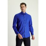 Kiğılı Uzun Kol Non Iron Klasik Gömlek - 4XL - Saks Mavi