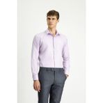 Kiğılı Uzun Kol Slim Fit Dar Kesim Klasik Non Iron Pamuklu Gömlek - Lila - XL