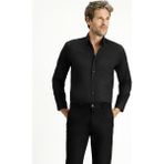 Kiğılı Uzun Kol Slim Fit Düğmeli Yaka Pamuklu Kolay Ütülenebilir 4 Mevsim Oxford Gömlek - 3XL - Siyah