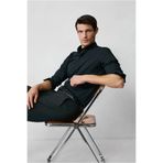 Kiğılı Uzun Kol Slim Fit Düğmeli Yaka Pamuklu Non Iron Ütü Gerektirmeyen Gömlek