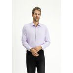 Kiğılı Uzun Kol Slim Fit Klasik Yaka Pamuklu Kolay Ütülenebilir Oxford 4 Mevsim Gömlek - Lila - XL