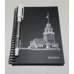KİKA Kolektif Siyah Yapraklı Defter ve Jel Kalem - Karışık-Çok Renkli - Standart