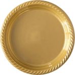 Kikajoy Kullan At Renkli Altın Renk Parti Davet Plastik Tabak - 22 Cm. - 24 Adetlik 3 Paket