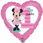 Kikajoy Minnie Mouse Kalp Şekilli 1 Yaş Folyo Balon