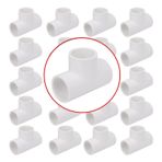 KIKAPA 20 Paket 3/4 inç T Yollu PVC Boru Bağlantı Elemanları 3/4 İnç PVC Boru Bağlantı Parçaları, Mobilya Yedek Parçaları için Dirsek Bağlantısı Kendin Yap Bahçe Rafları için