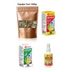 Kiki Excellent Set Ürün - Papağan Seti - Papağan Yemi 1000gr - Multi Vitamin - B Vitamini - Derma Sprey