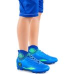 Kiko Kids 142 Fkp Boğazlı Krampon Çim Saha Erkek Çocuk Futbol Ayakkabı Saks Mavi - Yeşil - Açık Mavi