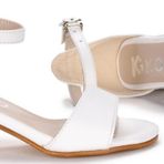 Kiko Kids 769 Cilt Gunluk Kiz Cocuk 4 Cm Topuklu Sandalet Ayakkabi Beyaz
