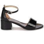 Kiko Kids Kiko 768 Siyah Ayna Kum 3 cm Topuk Günlük Kız Çocuk Sandalet