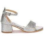 Kiko Kids Kiko 769 Gümüş Kum Simli 3 cm Topuk Günlük Kız Çocuk Sandalet