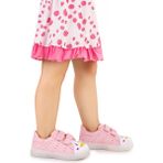 Kiko Kids Kız Çocuk Spor Ayakkabı Pembe Cırtlı Işıklı Düz Taban Suni Deri Malzeme