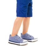 Kiko Kids Linen Cırtlı Keten Kot Mavi Erkek Bebek Spor Ayakkabı