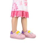 Kiko Kids Royzo İlk Adım Bebe Cırtlı Işıklı Kız Bebek Spor Ayakkabı (Pudra)