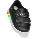 Kiko Kids Siyah Cırtlı Işıklı Spor Ayakkabı Kız Çocuklar İçin Nefes Alabilir Yapı ile Konforlu