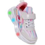 Kiko Kids Teno Cırtlı Işıklı Kız Bebek Spor Ayakkabı - Beyaz
