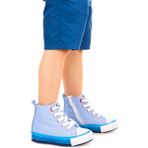 Kiko Kids Tinna Bağcıklı Erkek Bebek Boğazlı Keten Spor Ayakkabı - Koyu Mavi