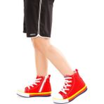 Kiko Kids Tinna Bağcıklı Erkek Çocuk Boğazlı Keten Spor Ayakkabı Kırmızı