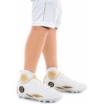 Kiko Kids Tusa FKP Boğazlı Krampon Beyaz - Altın Çim Saha Erkek Çocuk Futbol Ayakkabı Mikrofiber