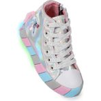 Kiko Kids Unicorn Fermuarlı Işıklı Kız Bebek Spor Ayakkabı - Gümüş