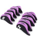 Kikumi 10 adet neopren siyah lila numara pratik evrensel yumuşak sopası kapağı demir Headcover aksesuar Outdoor seyahat sırasında