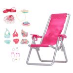 Kikumi 1/12 Plaj Bebeği Elbise Paketi Bikini Sandalyesi, Canlı Mini Minyatür Plaj Teması Aksesuarları