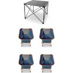 Kılıçaslan Camp Madfox Alüminyum Campix Büyük Boy Masa +4 Adet Foldmesh Katlanır Kompakt Sandalye Seti Navy Spark