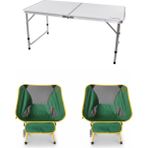 Kılıçaslan Camp Madfox Field Katlanır Kamp Masası Beyaz +2 Adet Foldmesh Katlanır Sandalye Savanna Lime