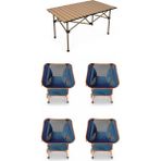 Kılıçaslan Camp Madfox Surface Katlanır Kamp Masası +4 Adet Foldmesh Katlanır Sandalye Navy Spark