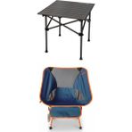Kılıçaslan Camp Madfox Surface Küçük Boy Katlanır Kamp Masası +1 Adet Foldmesh Katlanır Sandalye Navy Spark