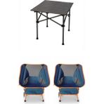 Kılıçaslan Camp Madfox Surface Küçük Boy Katlanır Kamp Masası +2 Adet Foldmesh Katlanır Sandalye Navy Spark