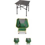 Kılıçaslan Camp Madfox Surface Küçük Boy Katlanır Kamp Masası +3 Adet Foldmesh Katlanır Sandalye Savanna Lime