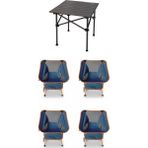 Kılıçaslan Camp Madfox Surface Küçük Boy Katlanır Kamp Masası +4 Adet Foldmesh Katlanır Sandalye Navy Spark