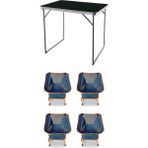 Kılıçaslan Camp Madfox Zenith Katlanır Kamp Masası Siyah +4 Adet Foldmesh Katlanır Sandalye Navy Spark