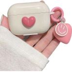 Kılıf Benim Airpods Pro 3. Nesil Uyumlu Pembe Kalp Anahtarlık ile Karakter Silikon Koruma Kılıf ( 2025 )