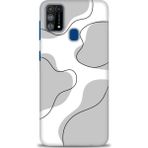 Kılıf Evreni Samsung Galaxy M31 Uyumlu A+ Plus Kılıf + SERAMİK KIRILMAZ EKRAN KORUYUCU 177 - Beyaz Çicek Desenli