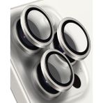 Kılıf House Iphone Uyumlu Takma Aparatlı Cam Safir Kamera Lens Koruyucu - Gümüş - Iphone 15 Pro / 15 Pro Max