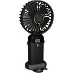 Kılıf House LCD Göstergeli Mini El Fanı 12000 Rpm Şarjlı Taşınabilir USB Vantilatör Cep Fanı - Siyah
