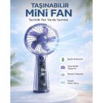 Kılıf House Şeffaf Tasarımlı 500 Mah Şarjlı Taşınabilir El Fanı Mini Vantilatör - Mor