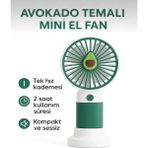 Kılıf House Telefon Standlı Meyveli 8000 Rpm Şarjlı Masaüstü ve El Fanı Mini Vantilatör - Yeşil