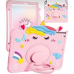 Kılıf House Unicorn Karakterli Dayanıklı Çocuk Tablet Kılıfı Standlı Eğlenceli Koruyucu Kapak - Galaxy Tab A9 8.7'' - Toz Pembe