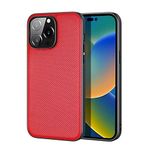Kılıf IP 14 Pro Max Dokulu Arka Cep Telefonu Kılıfı İnce Hafif Kılıf Sağlam Kaymaz Darbeye Dayanıklı Telefon Kılıfı, Kırmızı, IP 14 Plus