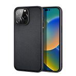 Kılıf IP 14 Pro Max Dokulu Arka Cep Telefonu Kılıfı İnce Hafif Kılıf Sağlam Kaymaz Darbeye Dayanıklı Telefon Kılıfı, Siyah, IP 14 Pro Max