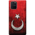 Kılıf Merkezi 383 Samsung Galaxy S10 Lite SM-G770F Türk Bayrağı Baskılı Silikon Kılıf