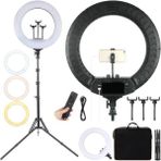 Kılıfist Büyük Boy Ring Light Youtuber Makyaj Güzellik 6500K 65W Kuaför Kit Kumandalı 21 Inç Işık Kaynağı - Siyah