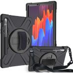 Kılıfist Samsung Galaxy Tab S7 Plus T970 Kılıf Defender Askılı Tam Koruma Standlı Tablet Silikon - Siyah